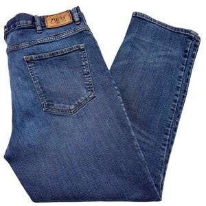 Jos A Bank 1905 Jeans Mens 38x28 Blue Medium Wash Tailored Fit Straight Stretch